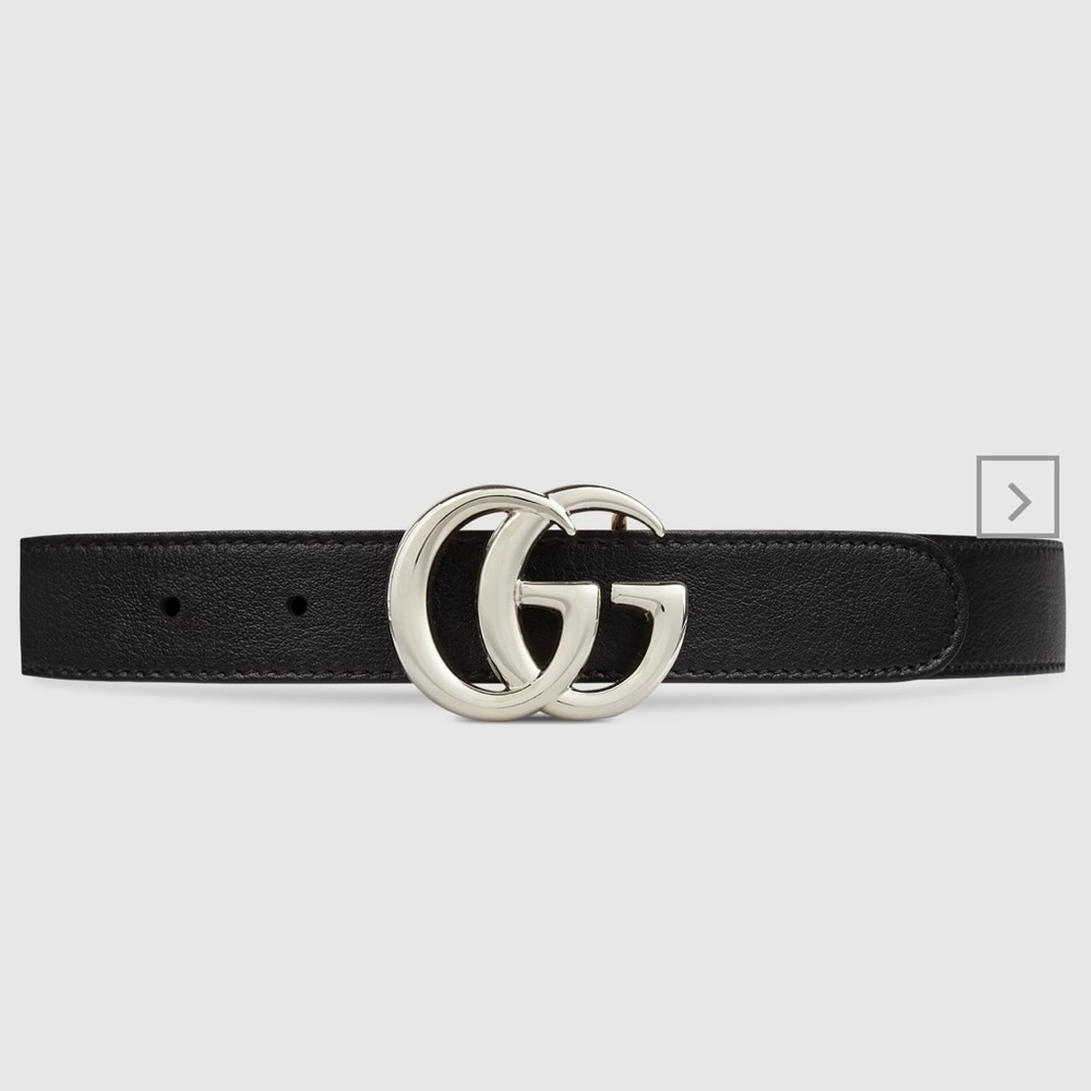 Gucci Silver GG Marmont Belt - Kids Large; fits 23-27” waist